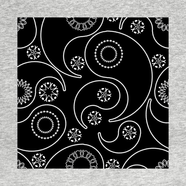 Paisley Principle 1 White on Black by ArtticArlo